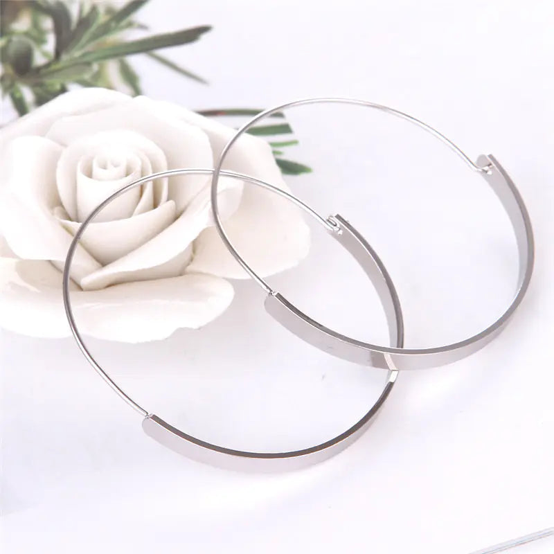 Korean Vintage Chic Circle Hoop Earrings for Women