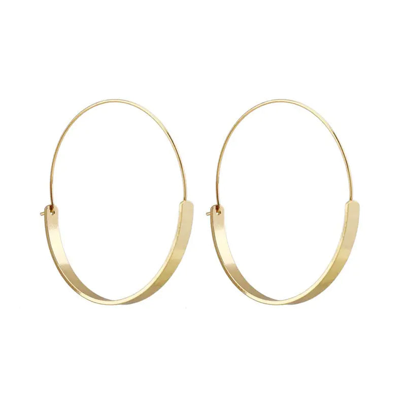 Korean Vintage Chic Circle Hoop Earrings for Women